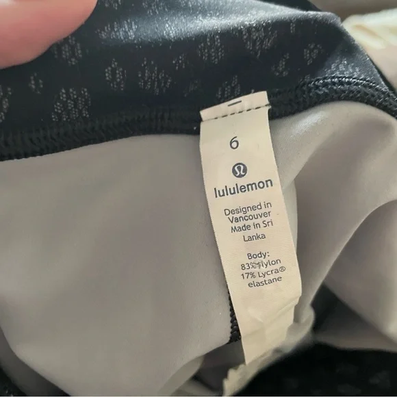 Lululemon Ice Gray Black Overlace Wunder Under High Rise 28" Tights Leggings - Picture 8 of 12